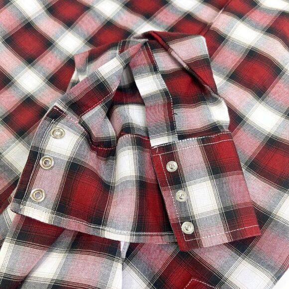 Men's Plaid Print Long Sleeve Pearl Snap Western Shirt Size XL - Picture 13 of 13